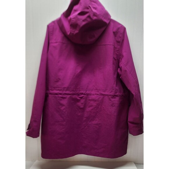 Lands End Womens Squall Hooded Rain Coat Magenta Size XL - Picture 7 of 16